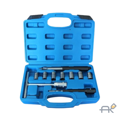 Набор фрез для чистки и восстановления посадочных мест дизельных форсунок 10пр(15х19. 17х17. 17х19. 17х21.18х21.20х21мм) кейсе (RF-907G11)